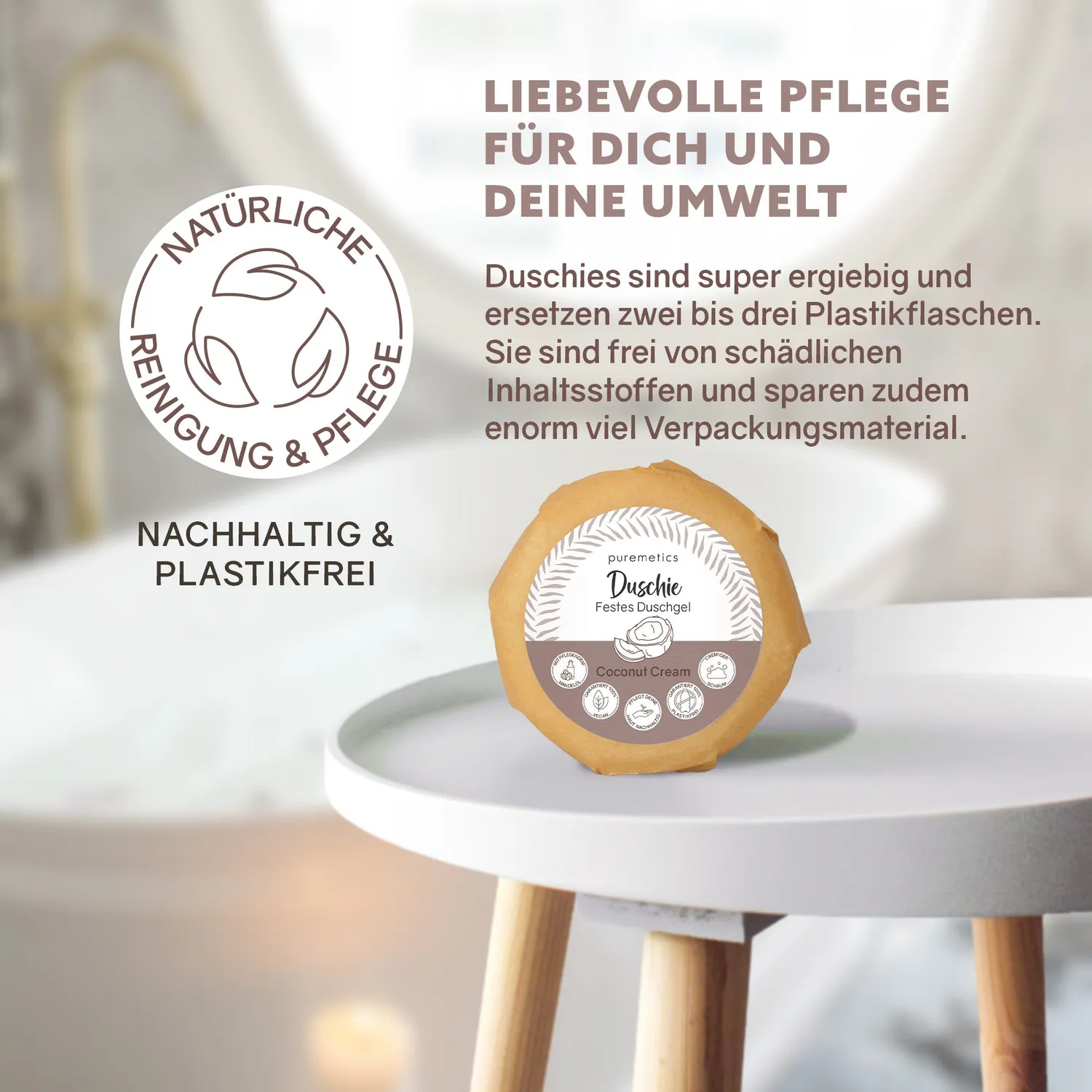 puremetics Duschie Coconut Cream fast brusesæbe kokos