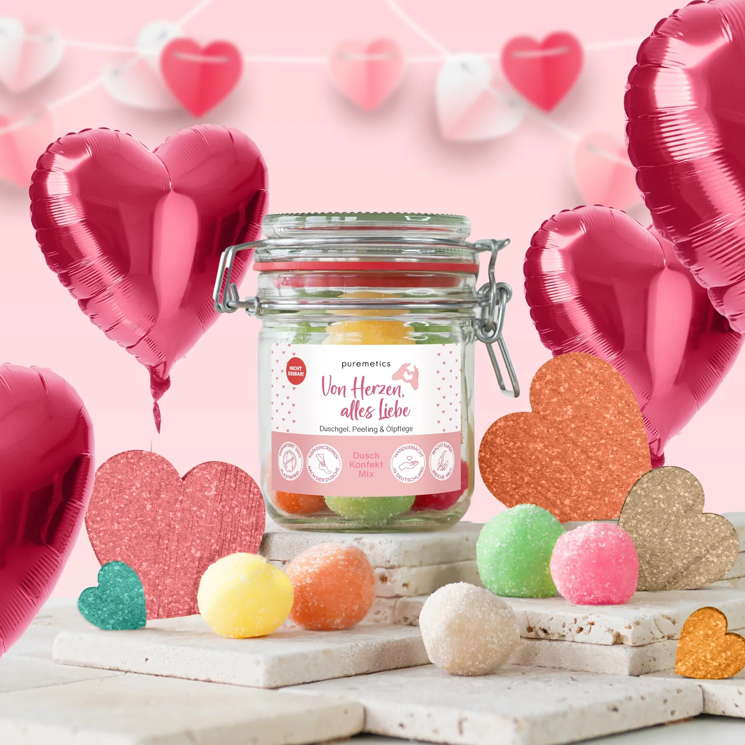 puremetics 3in1 Von Herzen alles Liebe brusekonfekt 10 stk