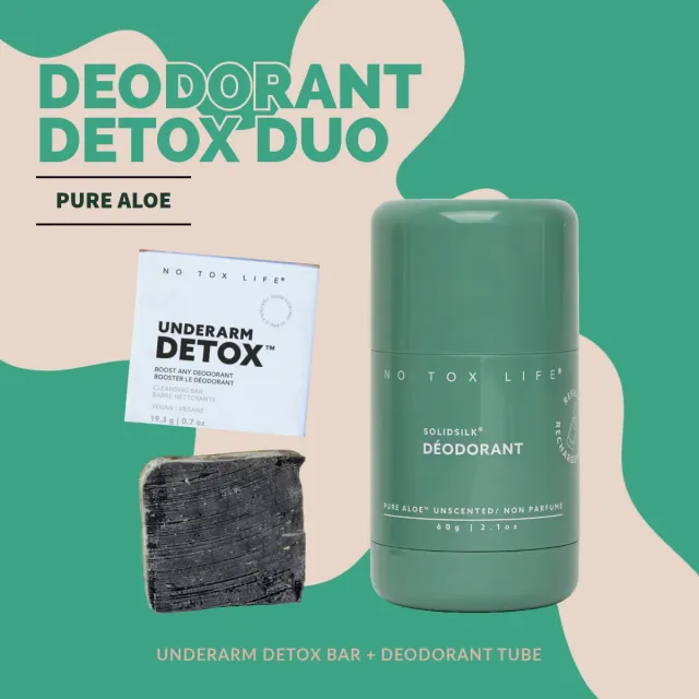 No Tox Life Solidsilk Pure Aloe deodorant detox duo parfumefri