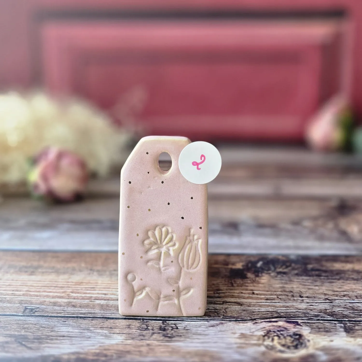 Naturayl Message Suspendu ophaeng rose 8,5x4 cm