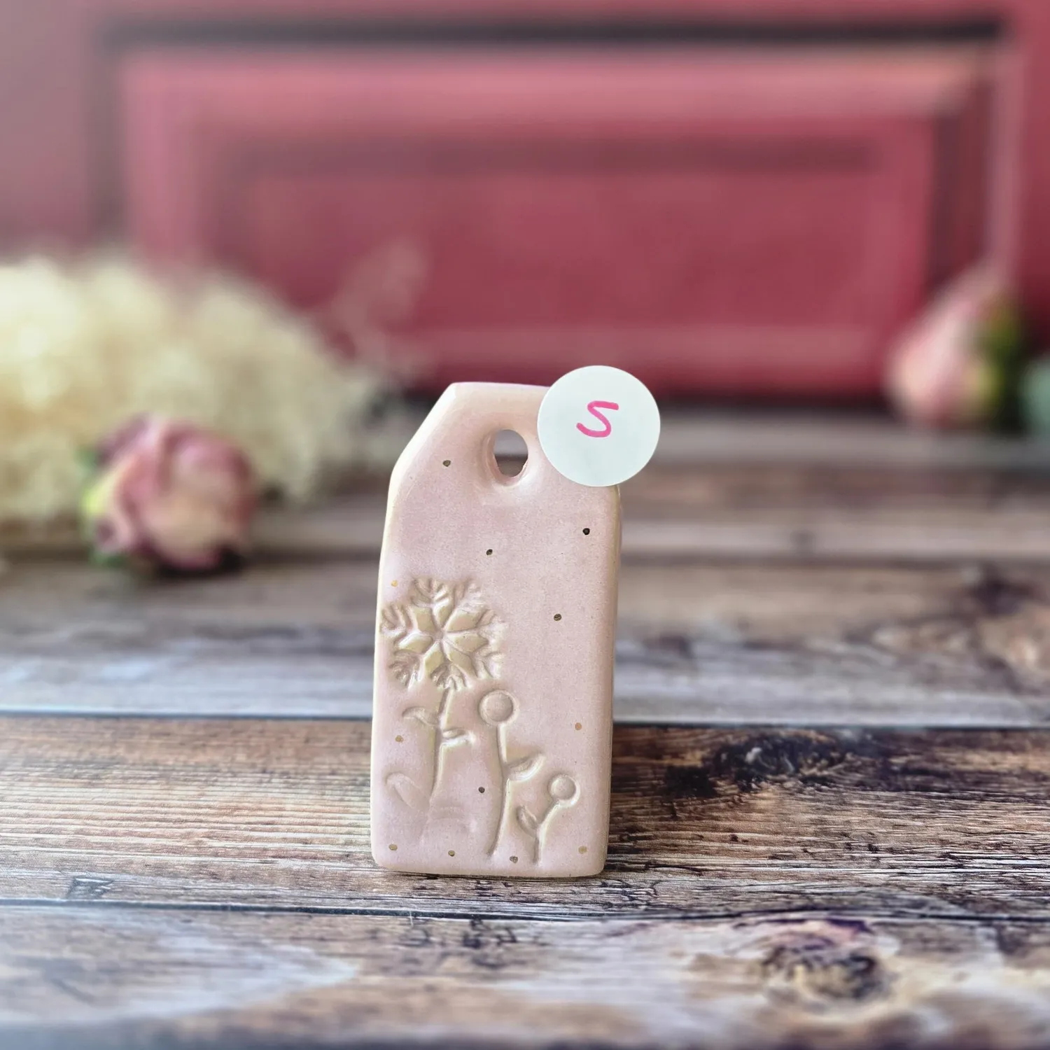 Naturayl Message Suspendu ophaeng rose 8,5x4 cm