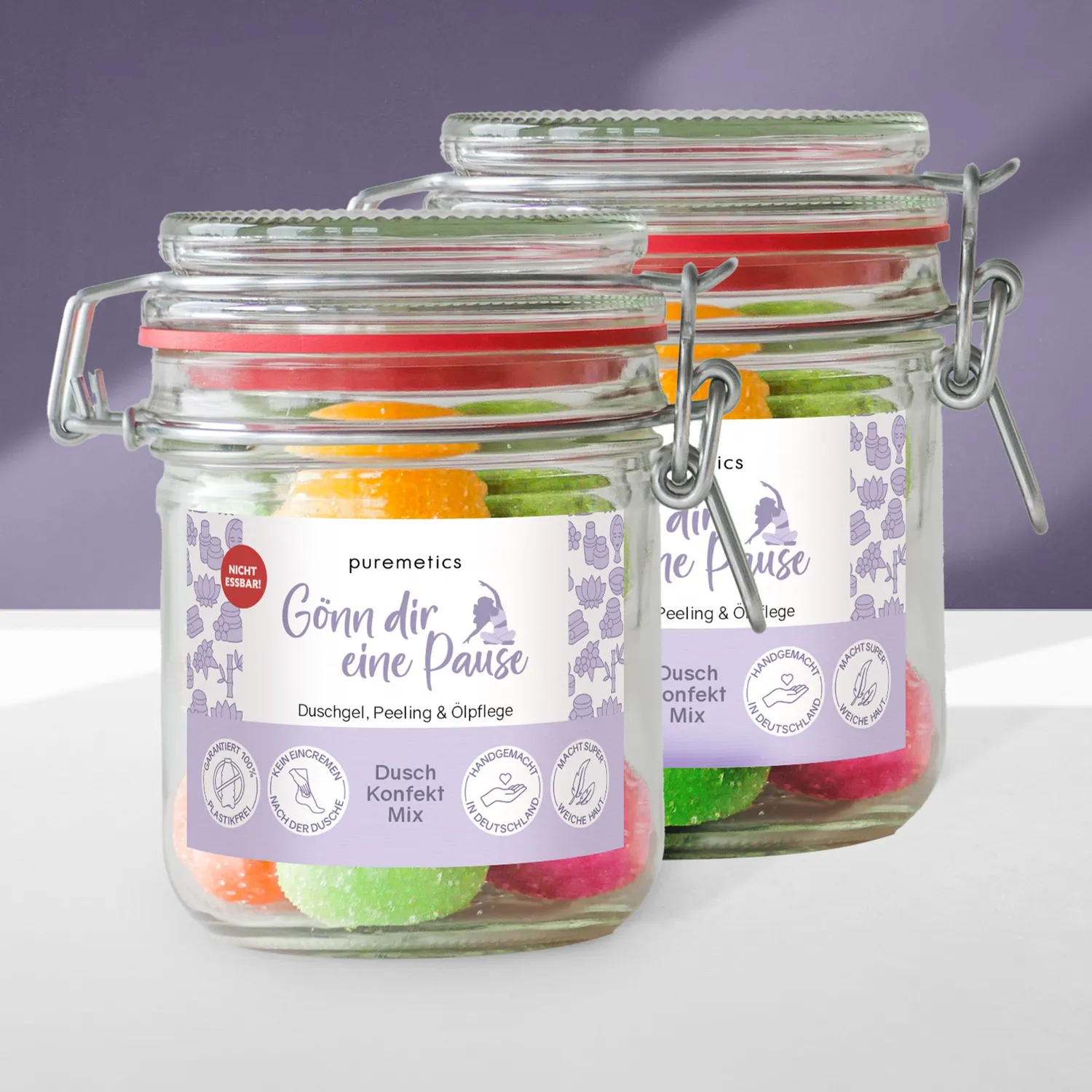 puremetics 3in1 Dusch-Konfekt Pause brusekugler 10 stk