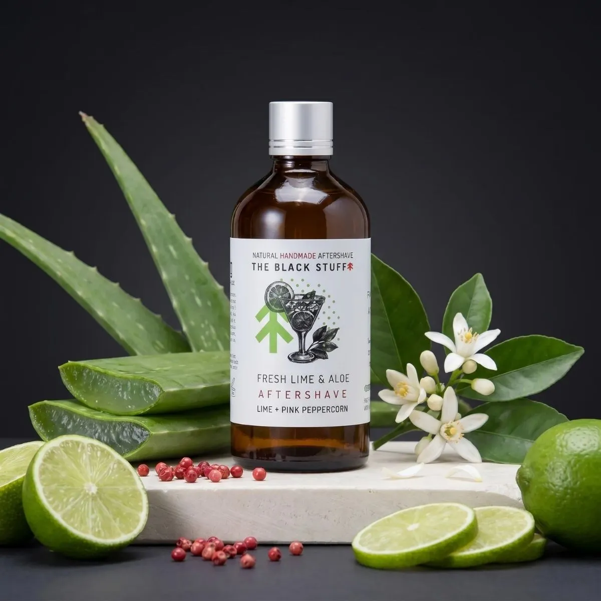 The Black Stuff Fresh Lime aftershave 100 ml beroligende