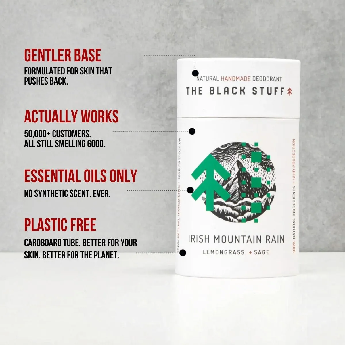 The Black Stuff Sensitive Irish Mountain Rain deodorant i pap