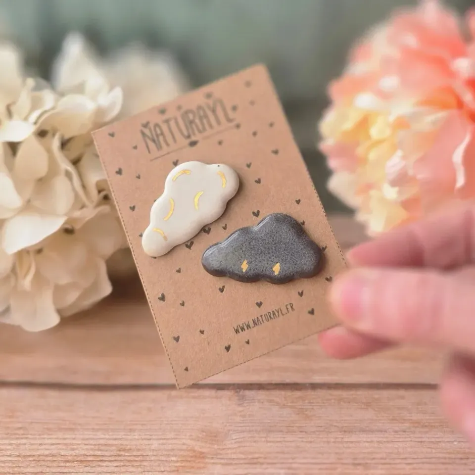 Naturayl Nuage doux pins sæt keramik guld