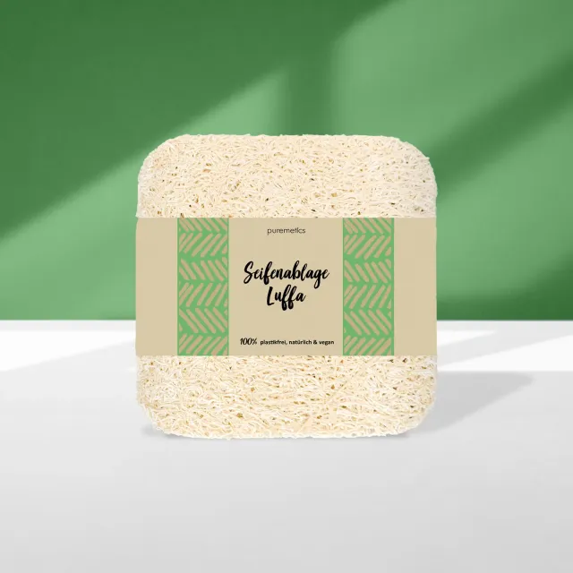 puremetics Luffa sæbeskål natur 8,5 cm sæbeunderlag