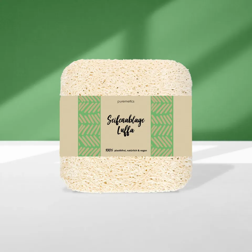 puremetics Luffa sæbeskål natur 8,5 cm sæbeunderlag