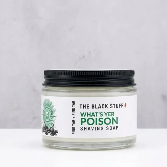 The Black Stuff What's Yer Poison barbersæbe 155 g glas