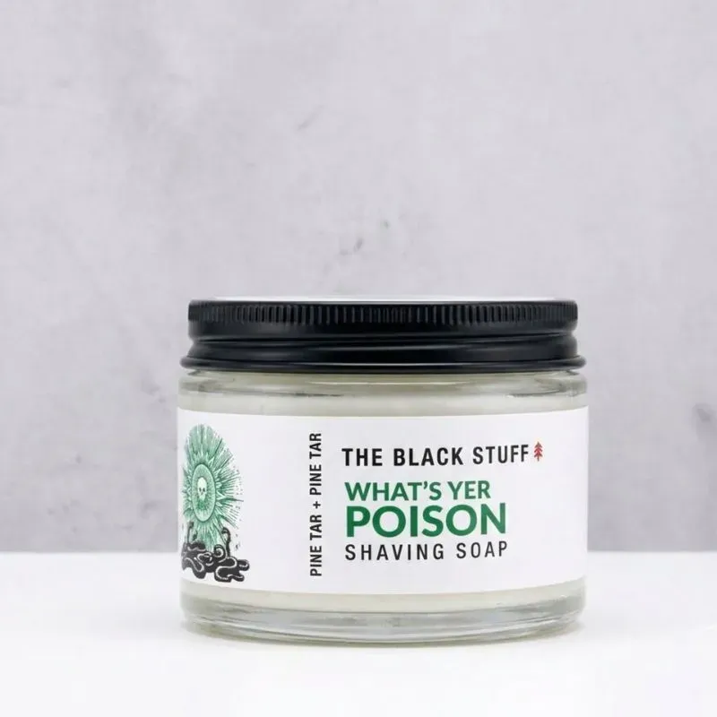 The Black Stuff What's Yer Poison barbersæbe 155 g glas