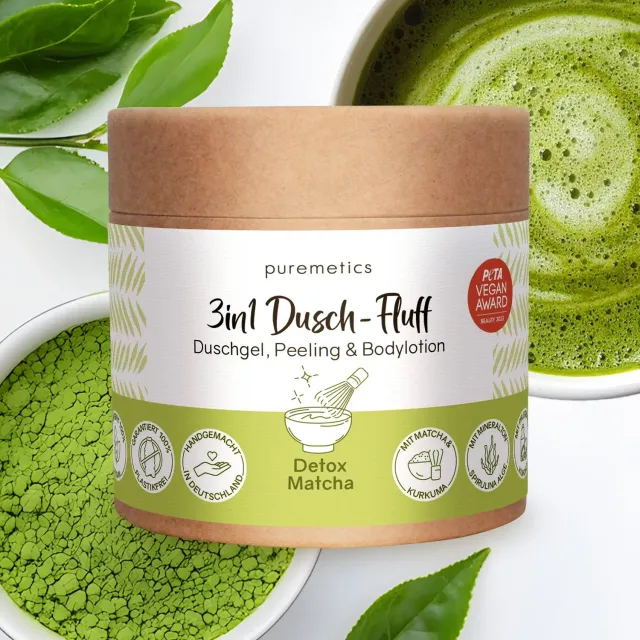 puremetics Detox Matcha 3i1 brusefluff frisk grøn