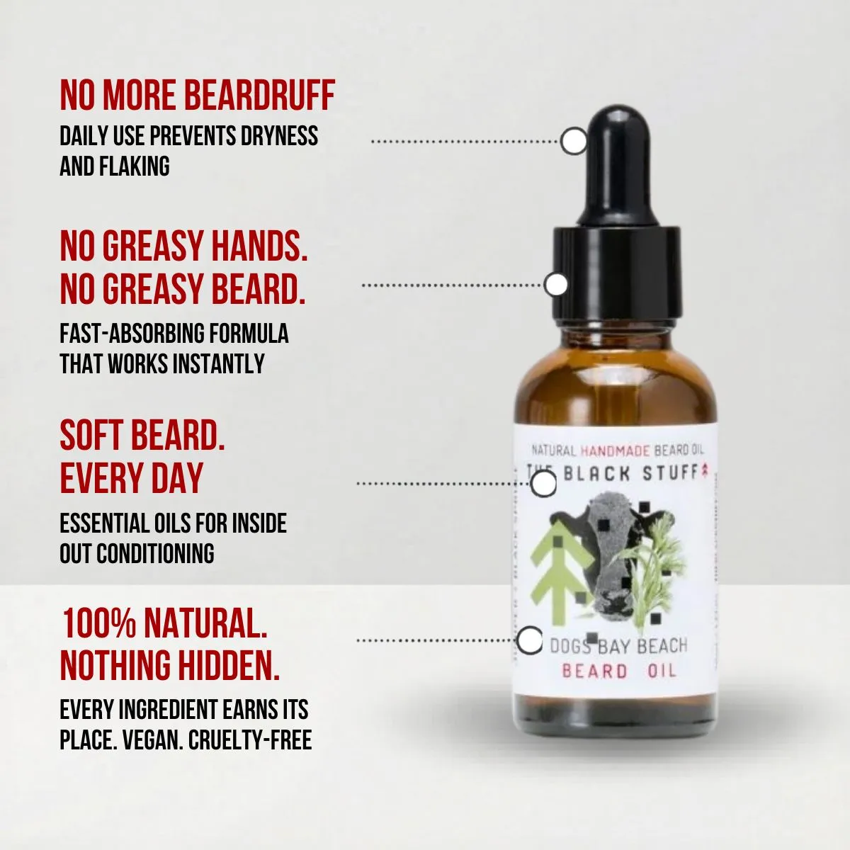 The Black Stuff Dog's Bay Beach skægolie naturlig 30ml