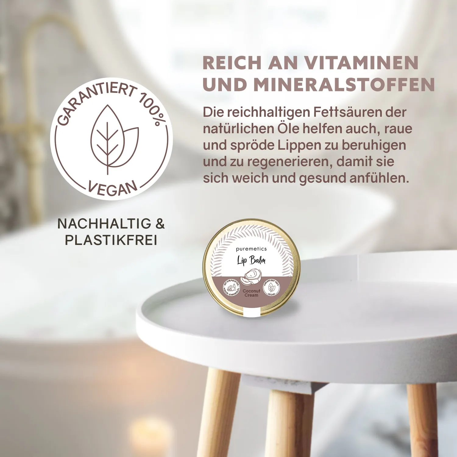 puremetics Coconut Cream læbepomade kokos