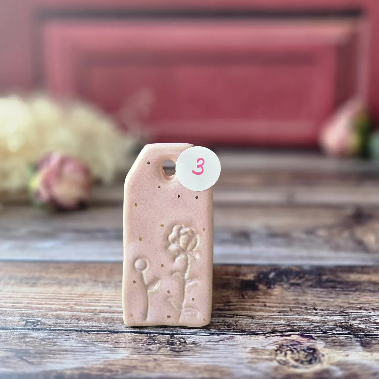 Naturayl Message Suspendu ophaeng rose 8,5x4 cm