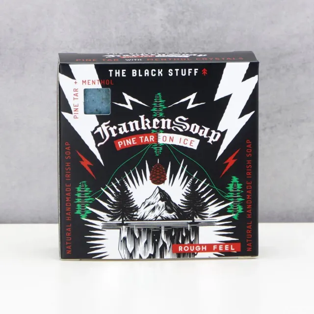 The Black Stuff Frankensoap Pine Tar on Ice sæbe 130 g grov