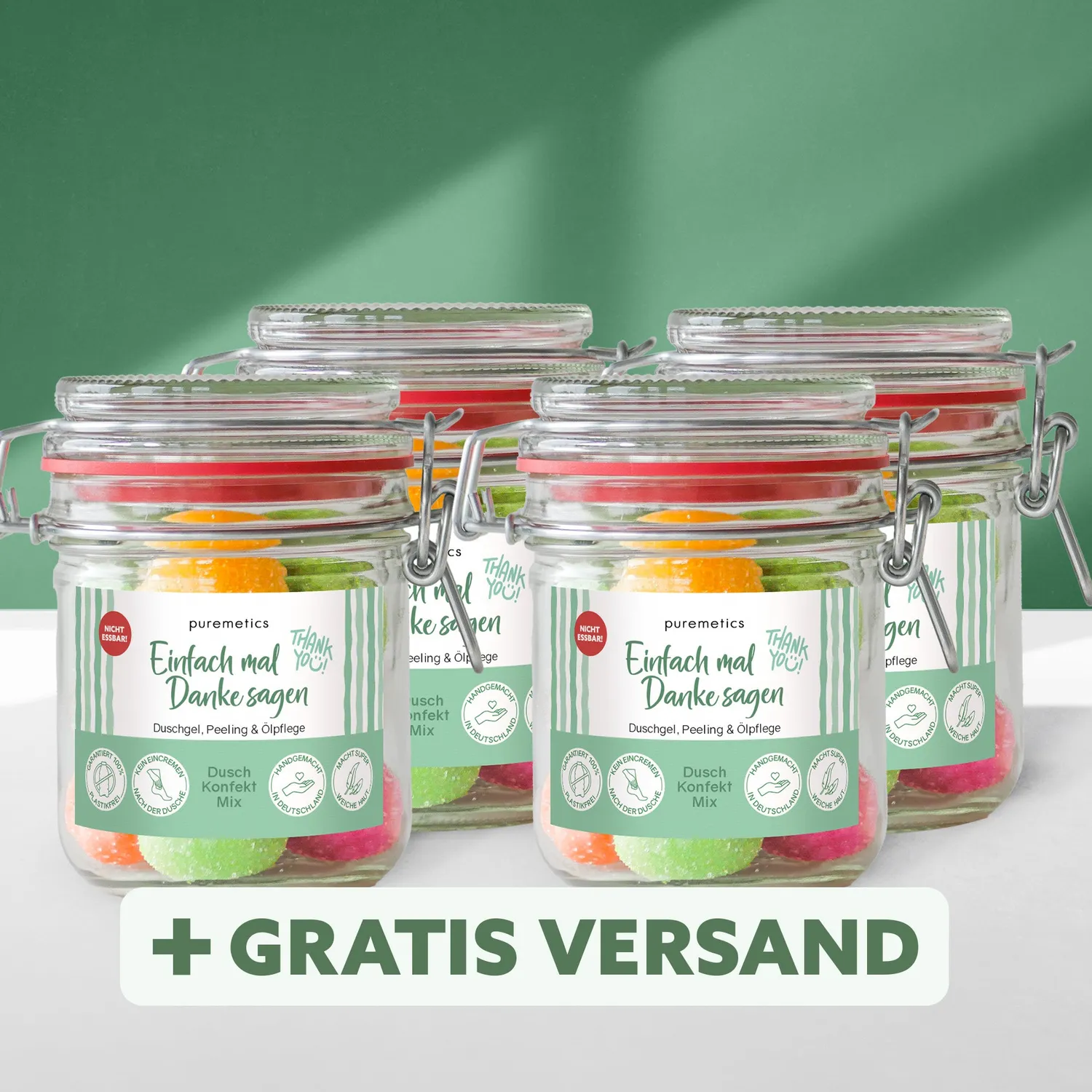 puremetics 3in1 Dusch-Konfekt Danke sagen badesæbe 10 stk