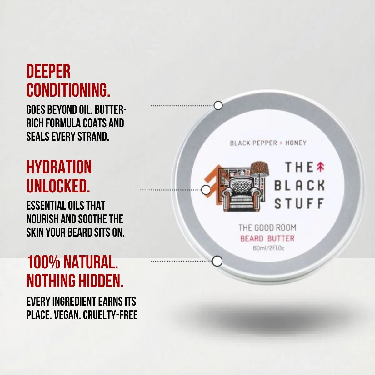 The Black Stuff The Good Room skægbalsam mild duft