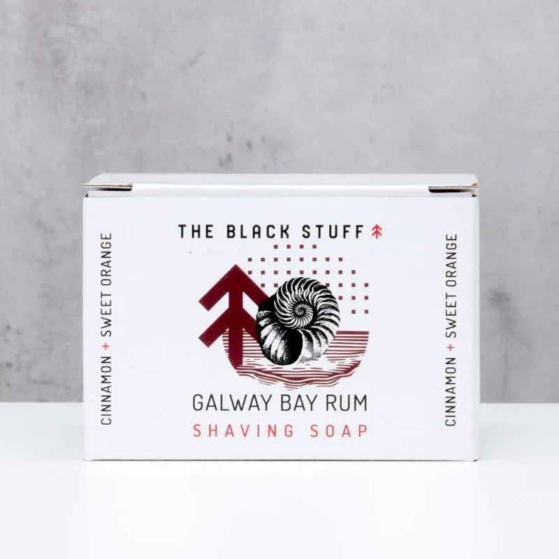 The Black Stuff Galway Bay Rum barbersæbe 155g glas