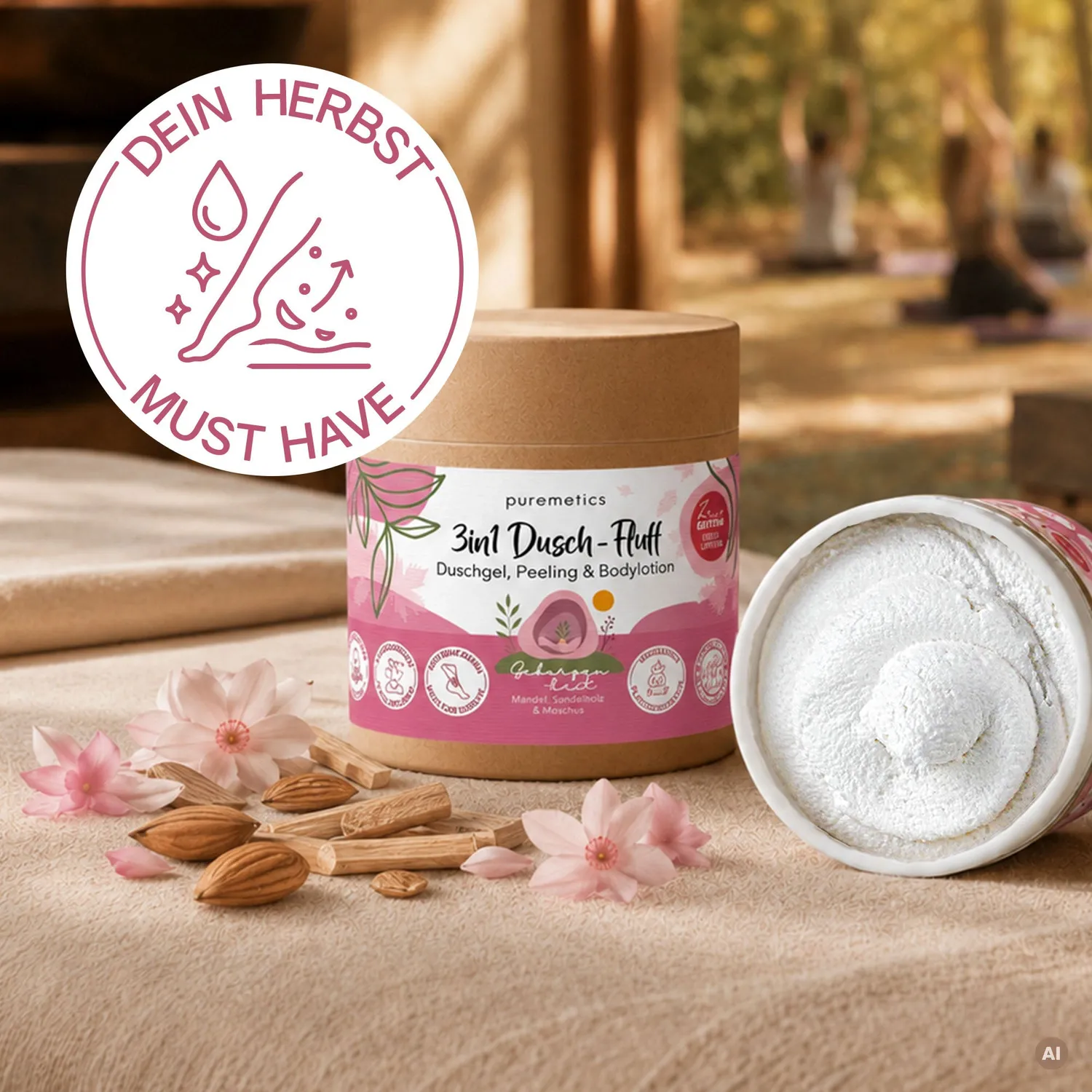 puremetics Geborgenheit 3in1 brusefluff mandel 1 stk