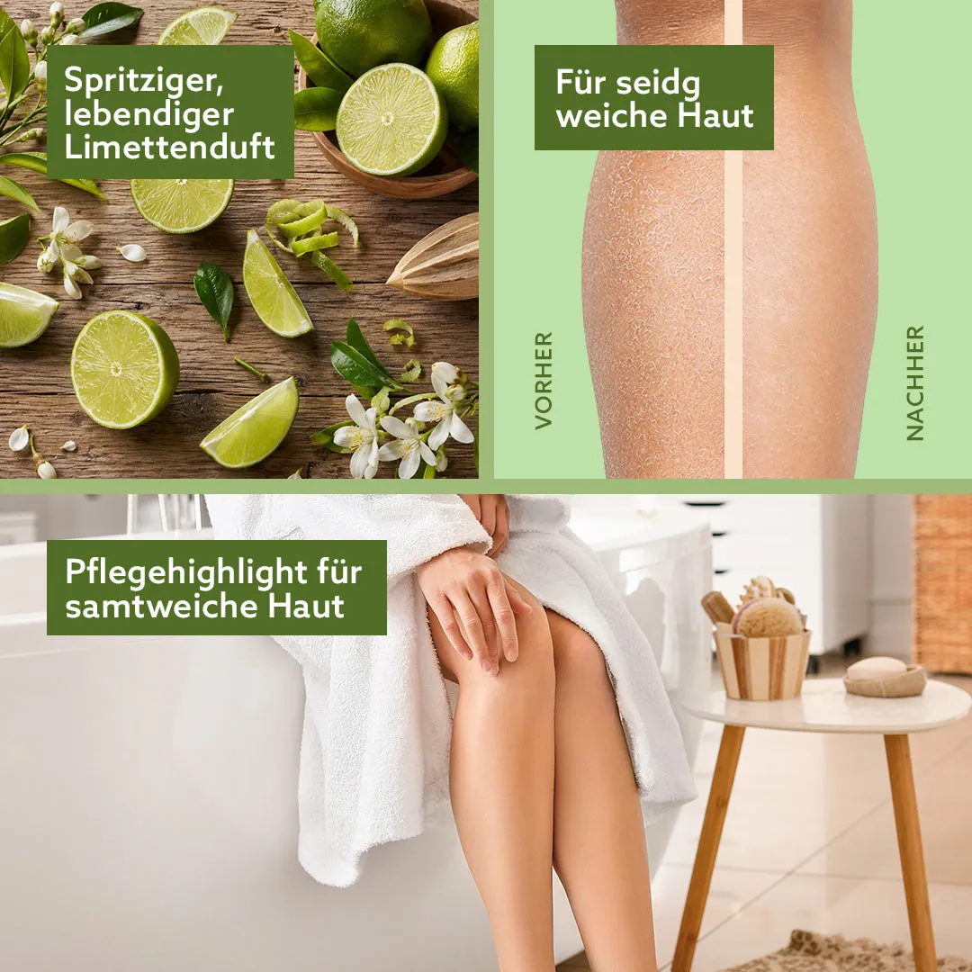 puremetics 3in1 Dusch-Fluff Limette i glas frisk duft