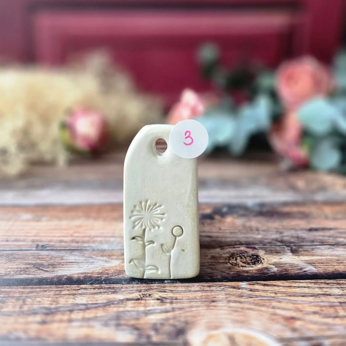 Naturayl Message Suspendu keramikskilt hvid 8,5x4 cm