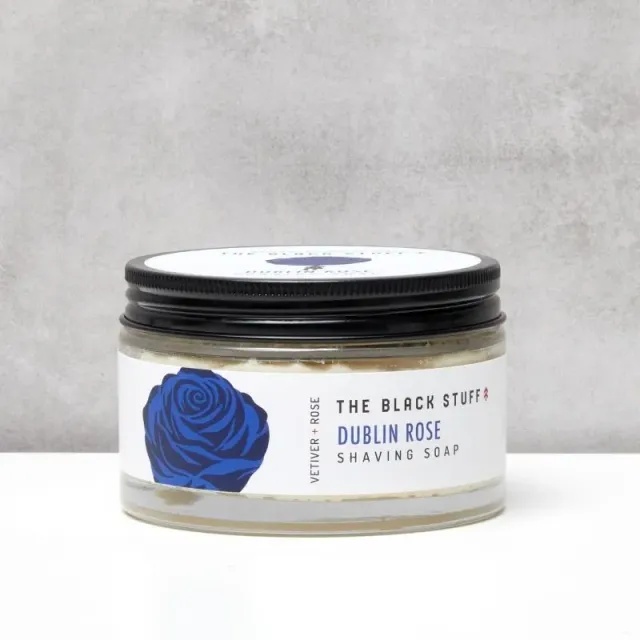 The Black Stuff Dublin Rose barbersæbe glas 155g rose