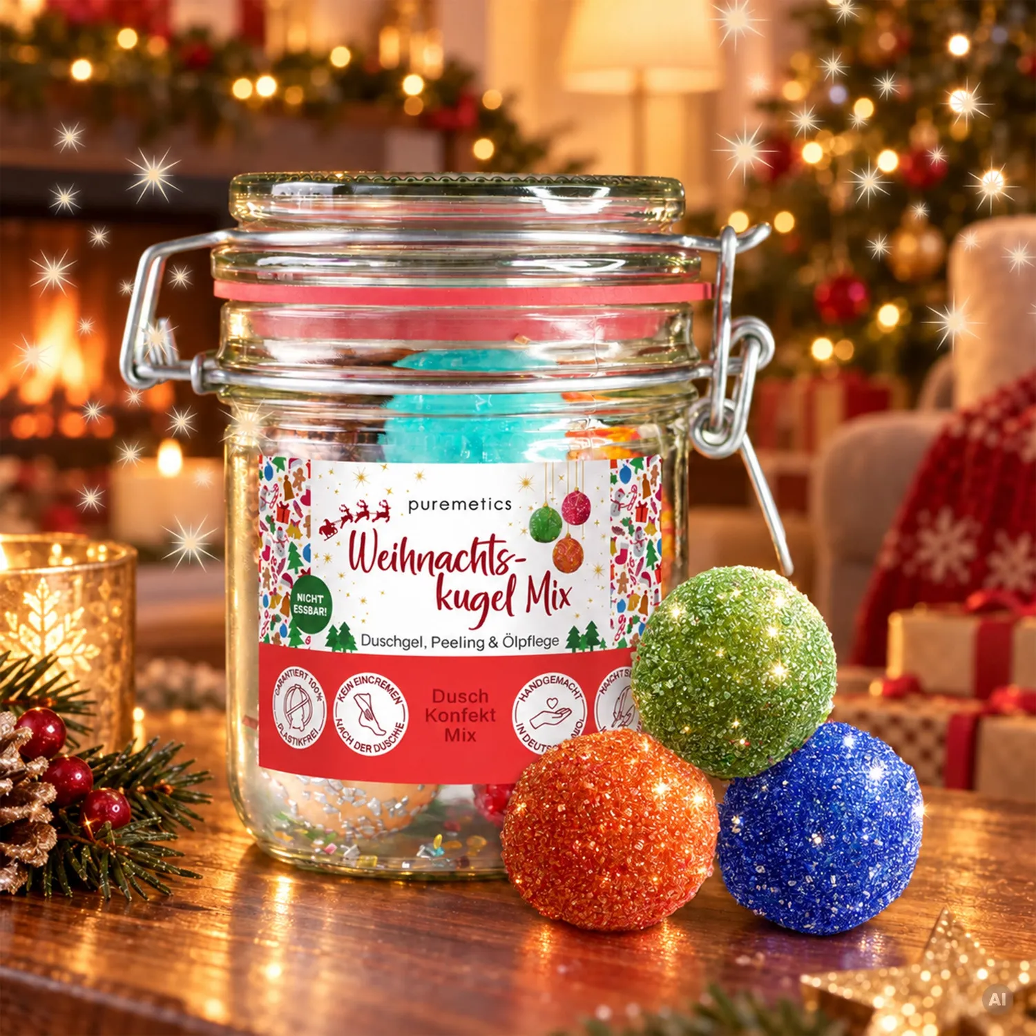 puremetics Weihnachtskugel brusekonfekt 10 stk jul