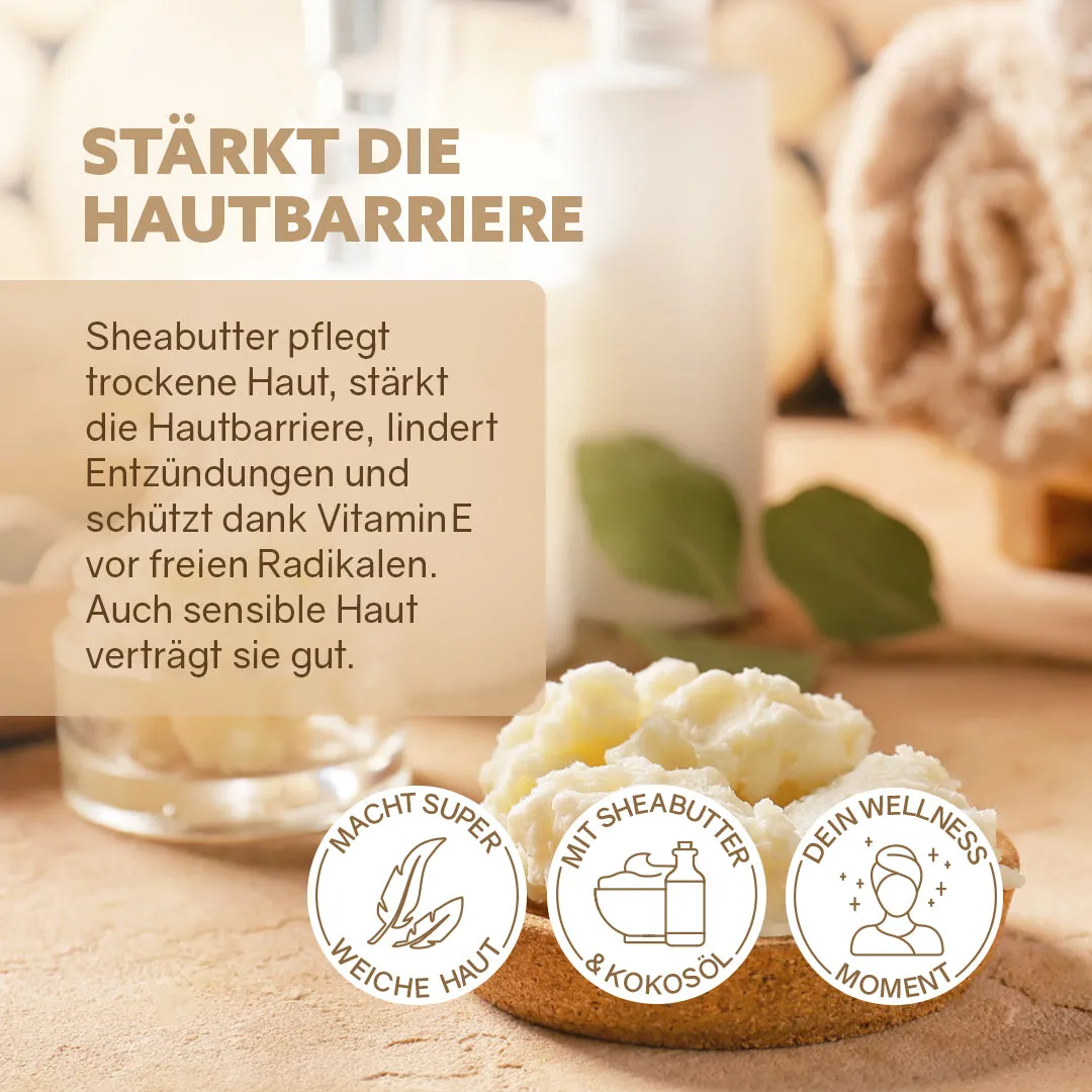 puremetics 3in1 Dusch-Fluff Shea Care brusefluff shea