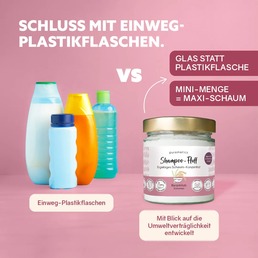 puremetics Reismilch volumen shampoo-fluff 1 glas