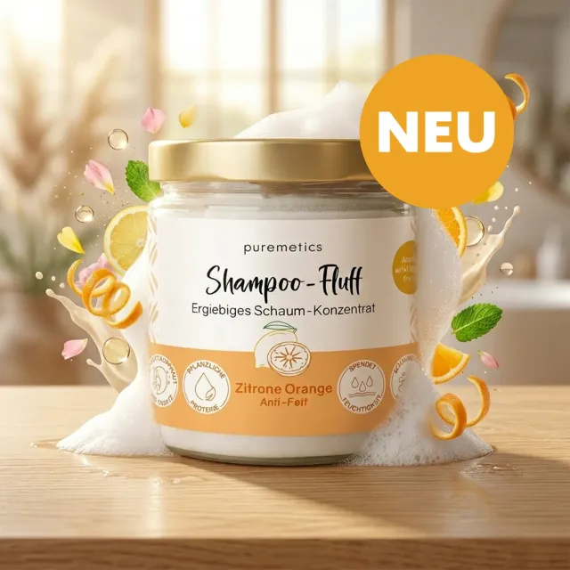 puremetics Anti-Fedt Shampoo-Fluff Zitrone Orange shampoo