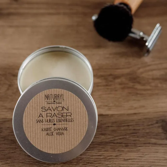 Naturayl Karité Hamp Aloe Vera fast barbersæbe uden duft