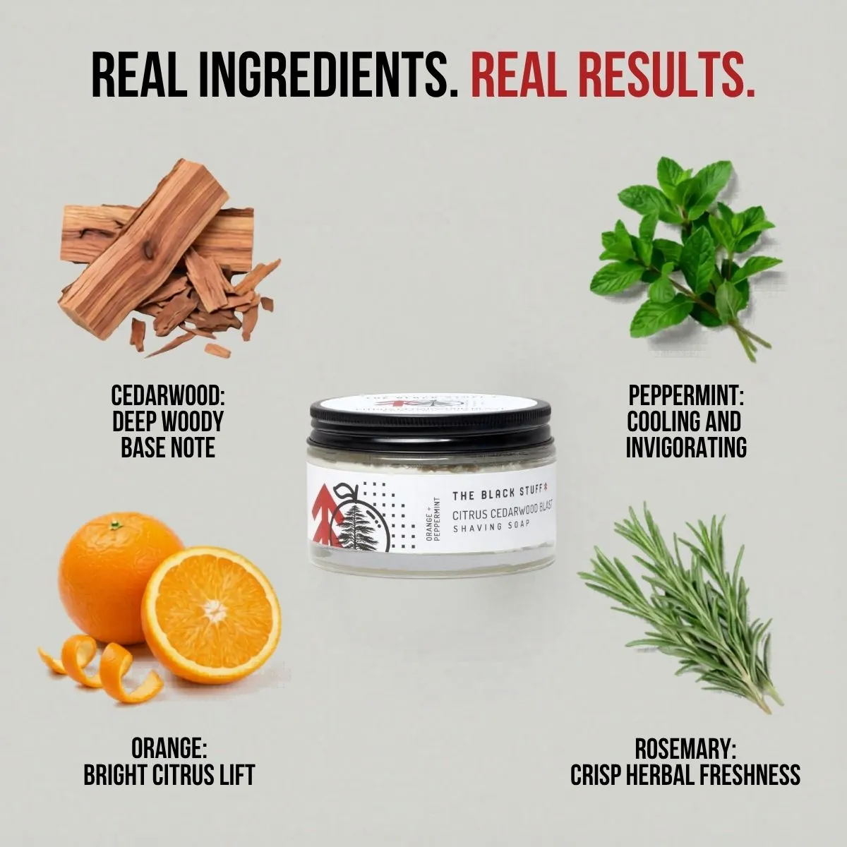 The Black Stuff Citrus Cedarwood Blast barbersæbe 155g