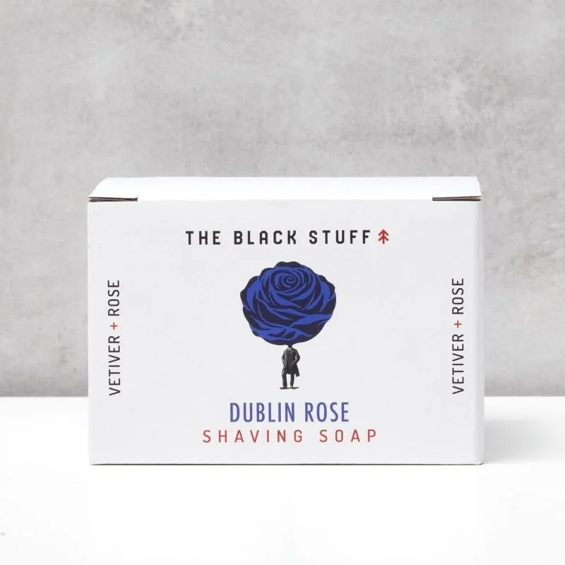 The Black Stuff Dublin Rose barbersæbe glas 155g rose