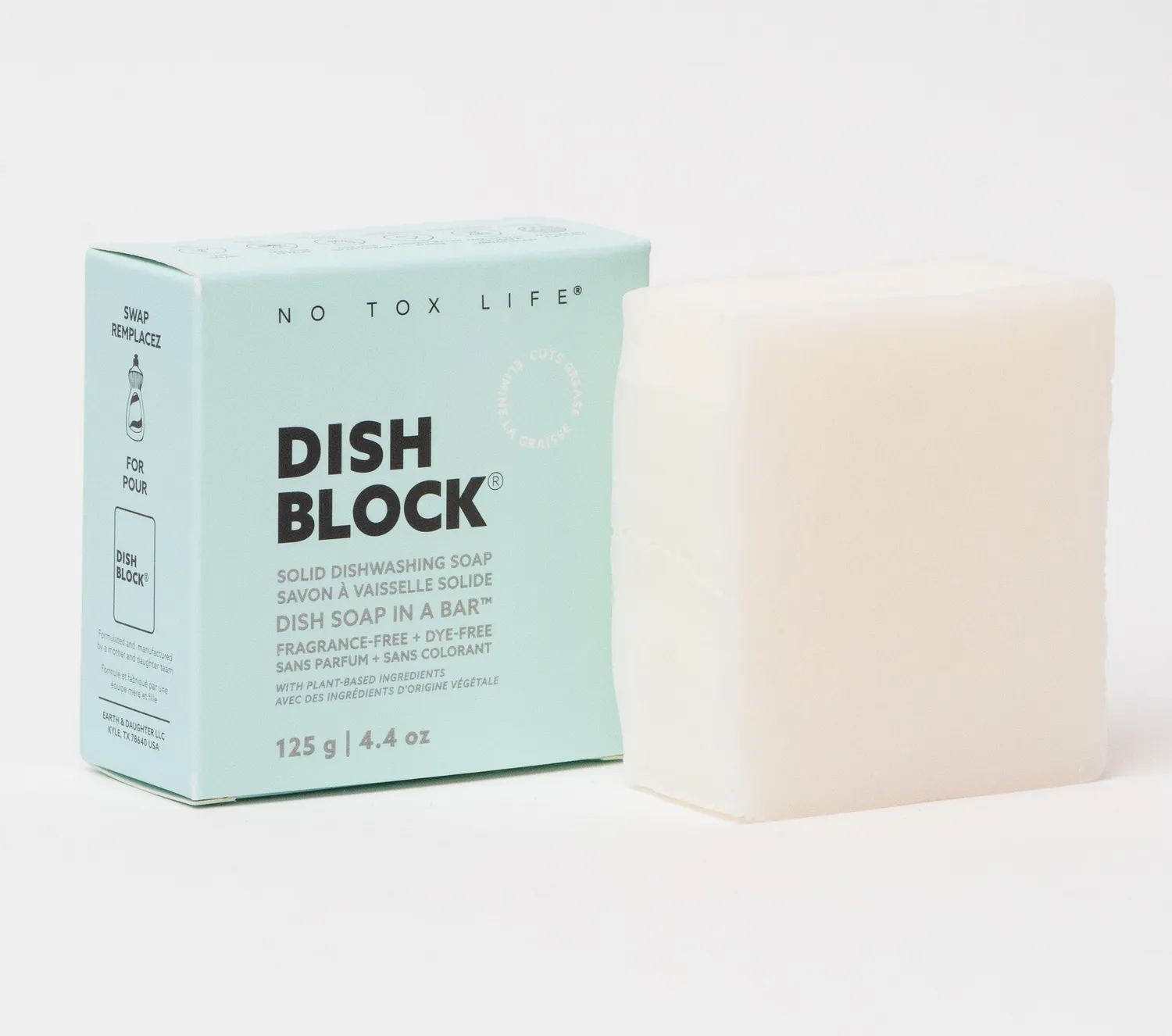 No Tox Life DISH BLOCK opvaskesæbe 125 g uden duft