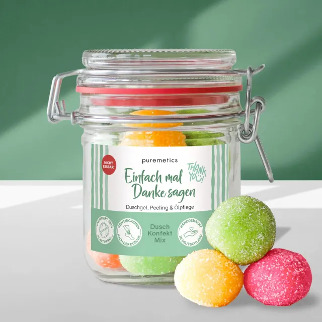 puremetics 3in1 Dusch-Konfekt Danke sagen badesæbe 10 stk