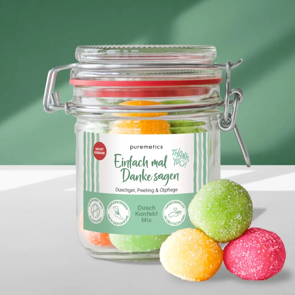 puremetics 3in1 Dusch-Konfekt Danke sagen badesæbe 10 stk