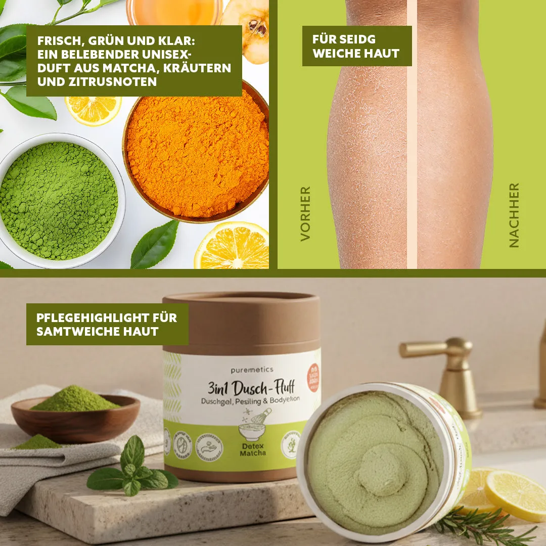 puremetics Detox Matcha 3i1 brusefluff frisk grøn