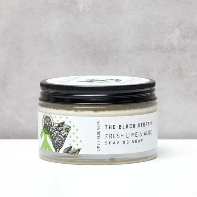 The Black Stuff Fresh Lime barbersæbe 155 g glas