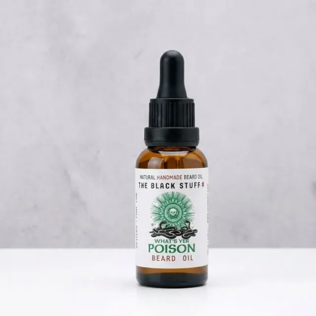The Black Stuff What's Yer Poison skægolie 30ml krydret