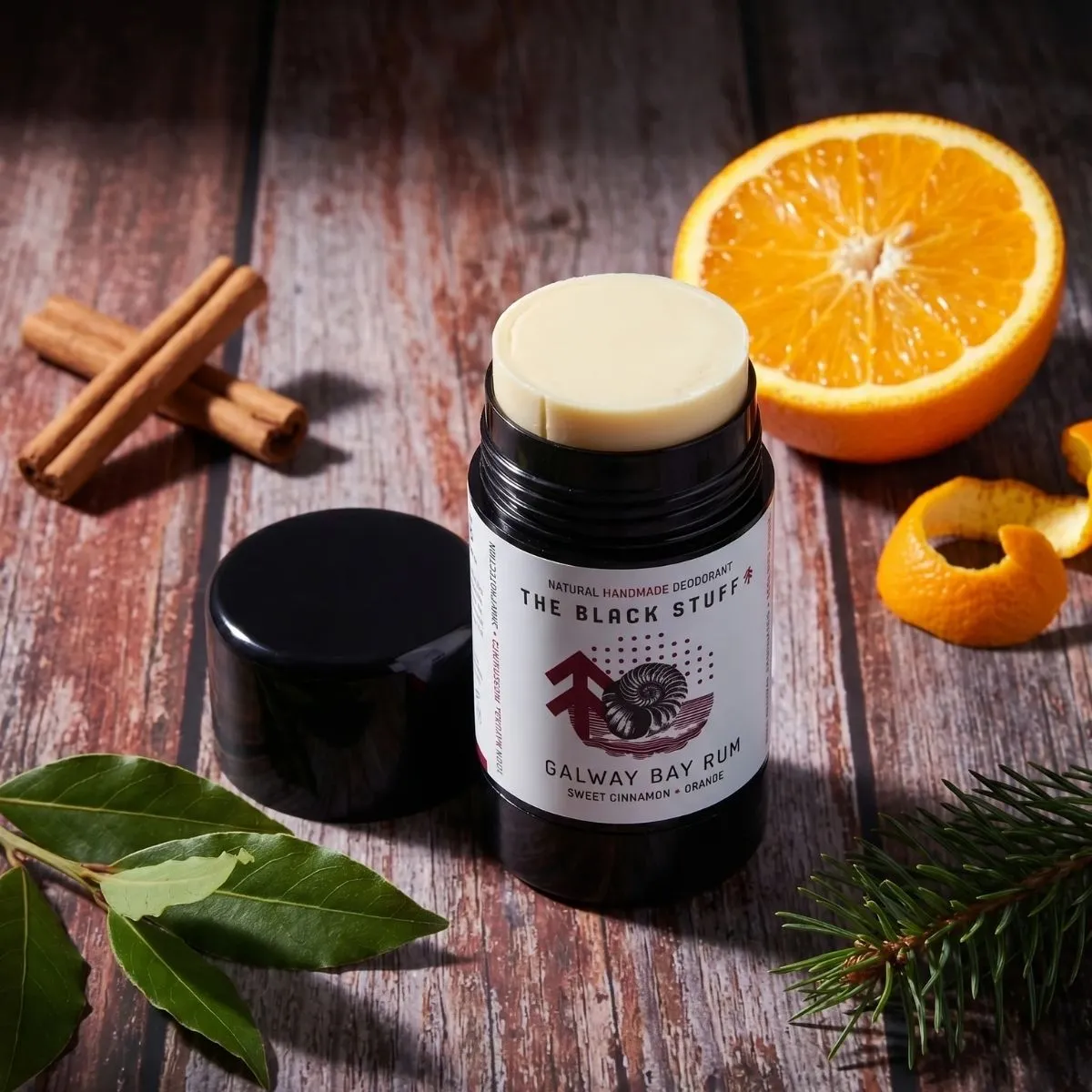 The Black Stuff Galway Bay Rum deodorant 9 olier kanel