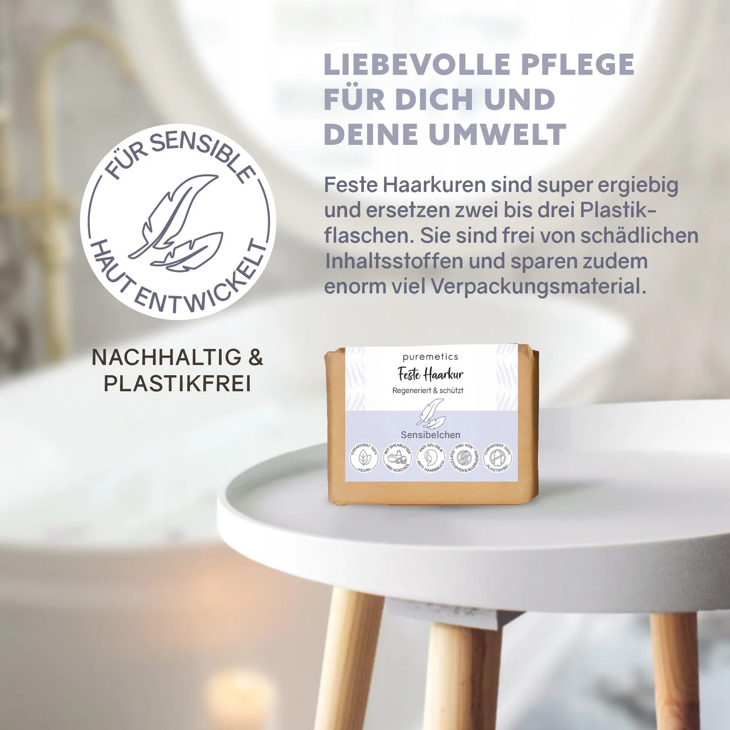 puremetics Sensibelchen hårkur fast balsam uden duft