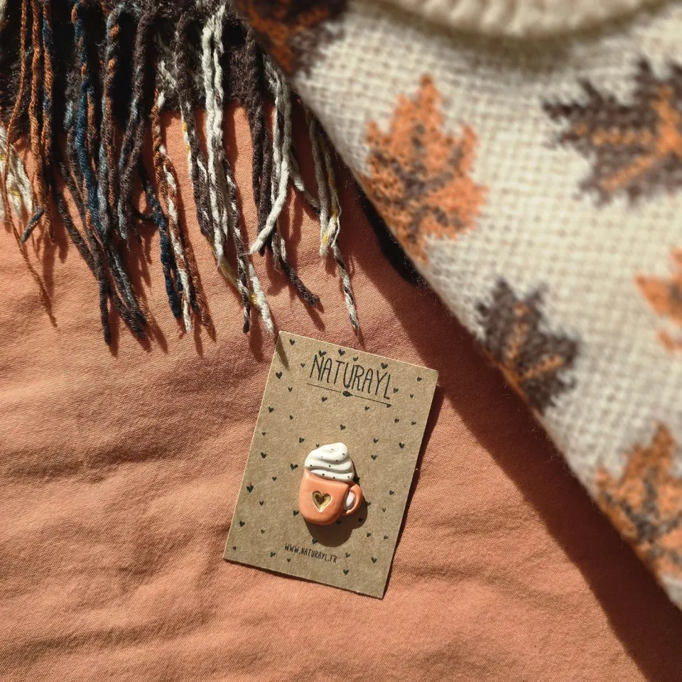 Naturayl efterårskrus pin orange keramik håndlavet