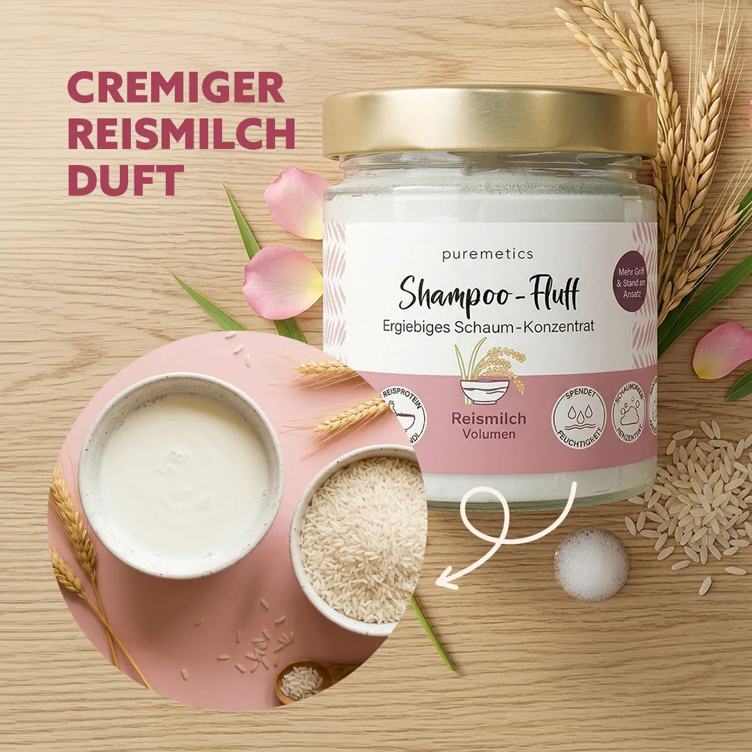 puremetics Reismilch volumen shampoo-fluff 1 glas