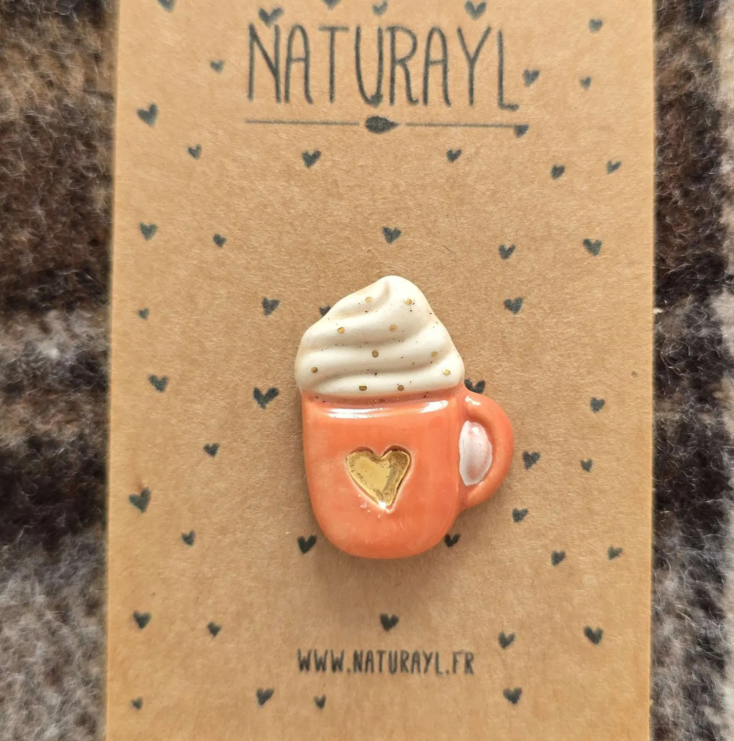 Naturayl efterårskrus pin orange keramik håndlavet
