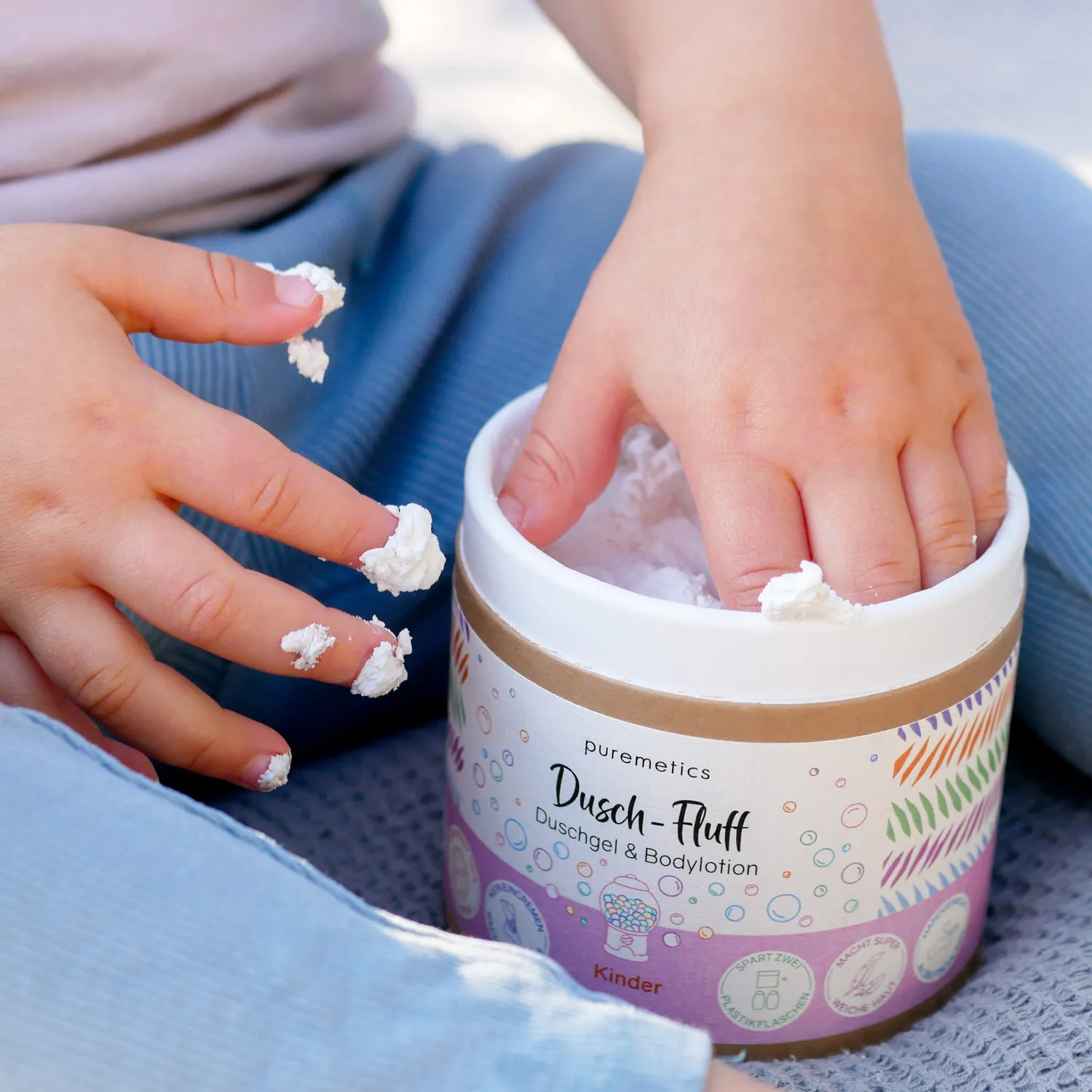 puremetics Dusch-Fluff Kinder brusemousse 1 stk mild