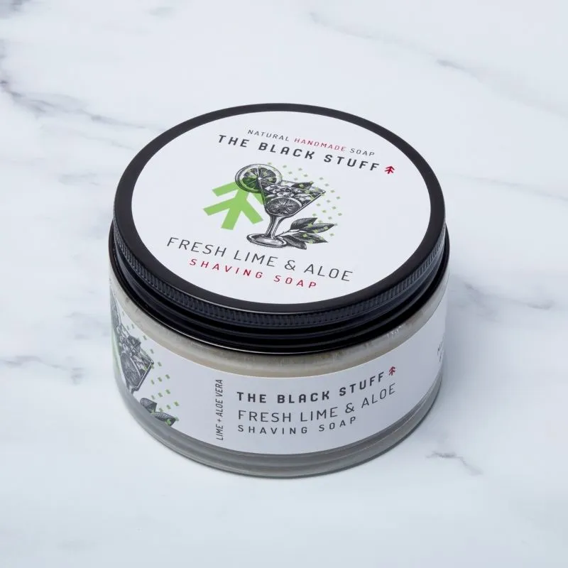 The Black Stuff Fresh Lime barbersæt sæbe + splash lime