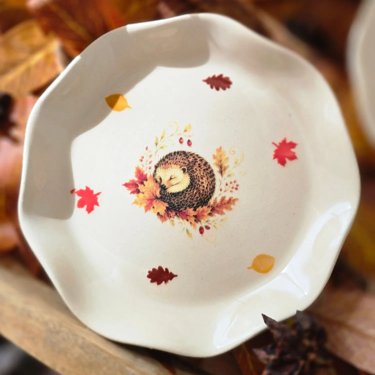 Naturayl Forêt d'Automne skål ræv 10 cm håndlavet