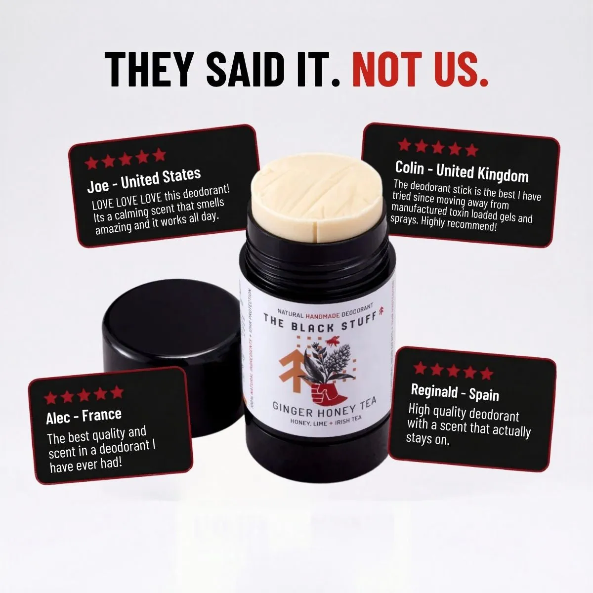 The Black Stuff Ginger Honey Tea deodorant naturlig ingefær
