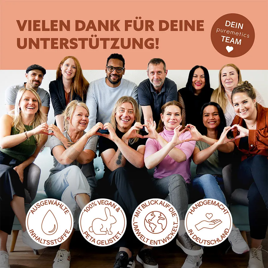 puremetics 3in1 Mandelmilch brusefluff i glas mandelduft