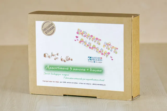Nature en Bulles Mors Dag gavesæt fast sæbe 3x100g mild