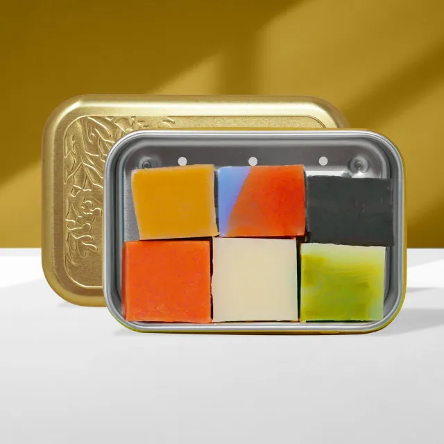puremetics Testbox sæbemini sæbesæt guld 6 stk